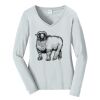 Ladies Long Sleeve Fan Favorite V Neck Tee Thumbnail