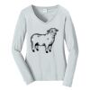 Ladies Long Sleeve Fan Favorite V Neck Tee Thumbnail