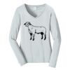 Ladies Long Sleeve Fan Favorite V Neck Tee Thumbnail