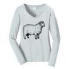 Ladies Long Sleeve Fan Favorite V Neck Tee Thumbnail