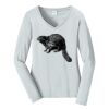 Ladies Long Sleeve Fan Favorite V Neck Tee Thumbnail