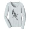 Ladies Long Sleeve Fan Favorite V Neck Tee Thumbnail