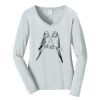 Ladies Long Sleeve Fan Favorite V Neck Tee Thumbnail