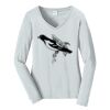 Ladies Long Sleeve Fan Favorite V Neck Tee Thumbnail