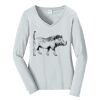 Ladies Long Sleeve Fan Favorite V Neck Tee Thumbnail