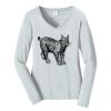 Ladies Long Sleeve Fan Favorite V Neck Tee Thumbnail