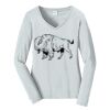 Ladies Long Sleeve Fan Favorite V Neck Tee Thumbnail