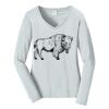 Ladies Long Sleeve Fan Favorite V Neck Tee Thumbnail