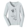 Ladies Long Sleeve Fan Favorite V Neck Tee Thumbnail