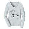 Ladies Long Sleeve Fan Favorite V Neck Tee Thumbnail