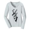 Ladies Long Sleeve Fan Favorite V Neck Tee Thumbnail