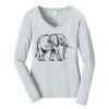 Ladies Long Sleeve Fan Favorite V Neck Tee Thumbnail