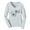 Ladies Long Sleeve Fan Favorite V Neck Tee Thumbnail