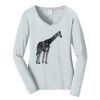 Ladies Long Sleeve Fan Favorite V Neck Tee Thumbnail