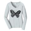 Ladies Long Sleeve Fan Favorite V Neck Tee Thumbnail