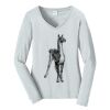 Ladies Long Sleeve Fan Favorite V Neck Tee Thumbnail