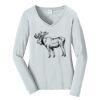 Ladies Long Sleeve Fan Favorite V Neck Tee Thumbnail