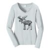 Ladies Long Sleeve Fan Favorite V Neck Tee Thumbnail