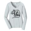 Ladies Long Sleeve Fan Favorite V Neck Tee Thumbnail