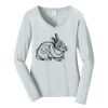 Ladies Long Sleeve Fan Favorite V Neck Tee Thumbnail