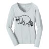 Ladies Long Sleeve Fan Favorite V Neck Tee Thumbnail