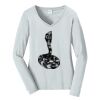 Ladies Long Sleeve Fan Favorite V Neck Tee Thumbnail