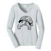 Ladies Long Sleeve Fan Favorite V Neck Tee Thumbnail