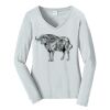 Ladies Long Sleeve Fan Favorite V Neck Tee Thumbnail