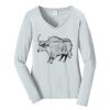 Ladies Long Sleeve Fan Favorite V Neck Tee Thumbnail