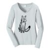 Ladies Long Sleeve Fan Favorite V Neck Tee Thumbnail