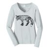 Ladies Long Sleeve Fan Favorite V Neck Tee Thumbnail