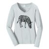 Ladies Long Sleeve Fan Favorite V Neck Tee Thumbnail