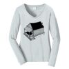 Ladies Long Sleeve Fan Favorite V Neck Tee Thumbnail