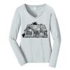 Ladies Long Sleeve Fan Favorite V Neck Tee Thumbnail