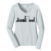 Ladies Long Sleeve Fan Favorite V Neck Tee Thumbnail