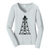 Ladies Long Sleeve Fan Favorite V Neck Tee Thumbnail