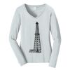 Ladies Long Sleeve Fan Favorite V Neck Tee Thumbnail