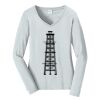 Ladies Long Sleeve Fan Favorite V Neck Tee Thumbnail