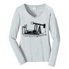 Ladies Long Sleeve Fan Favorite V Neck Tee Thumbnail