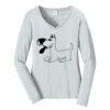 Ladies Long Sleeve Fan Favorite V Neck Tee Thumbnail