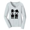 Ladies Long Sleeve Fan Favorite V Neck Tee Thumbnail