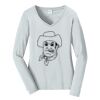 Ladies Long Sleeve Fan Favorite V Neck Tee Thumbnail