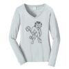 Ladies Long Sleeve Fan Favorite V Neck Tee Thumbnail