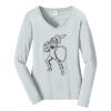 Ladies Long Sleeve Fan Favorite V Neck Tee Thumbnail