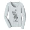 Ladies Long Sleeve Fan Favorite V Neck Tee Thumbnail