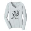 Ladies Long Sleeve Fan Favorite V Neck Tee Thumbnail