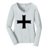 Ladies Long Sleeve Fan Favorite V Neck Tee Thumbnail