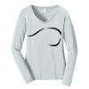 Ladies Long Sleeve Fan Favorite V Neck Tee Thumbnail