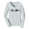 Ladies Long Sleeve Fan Favorite V Neck Tee Thumbnail