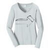 Ladies Long Sleeve Fan Favorite V Neck Tee Thumbnail